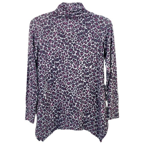 Soft & Cozy Company Leopard Top Sweater Size S Cowl Neck Long Sleeve - Picture 4 of 8